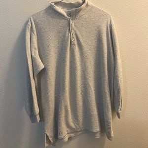 soft surroundings gray soft fleece oversized cuddle pullover size L cozy Henley